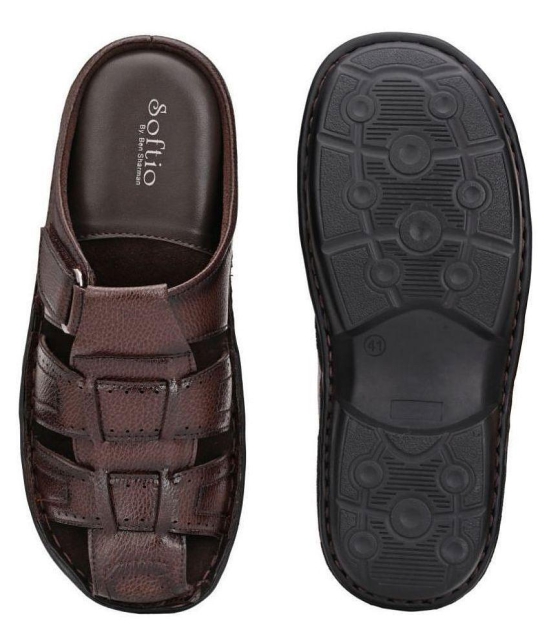 softio Brown Flip Flops - 8