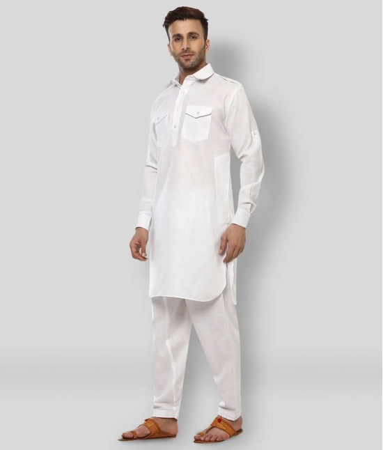 Hangup - White Cotton Blend Regular Fit Mens Pathani Suit ( Pack of 1 ) - None