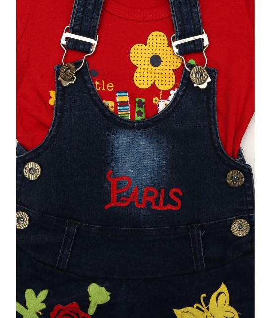 Zadmus - Red Cotton Girls Dungarees ( ) - None