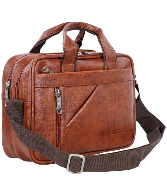 Raylan Brown Solid Messenger Bag - Brown