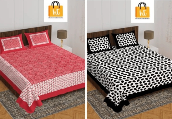 Bedsheet  Adda -100% Pure Cotton Jaipuri Printed Double Bedsheet-107