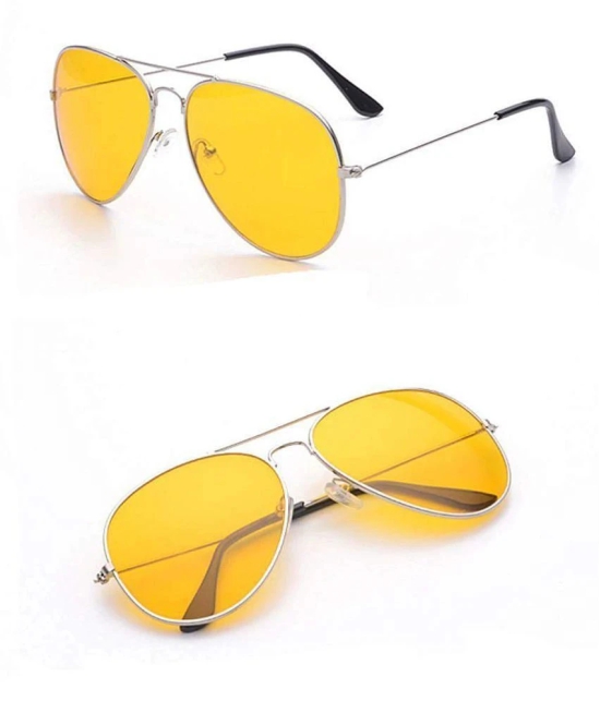 House Of Quirk - Yellow Pilot Sunglasses ( Night Vision ) - Medium