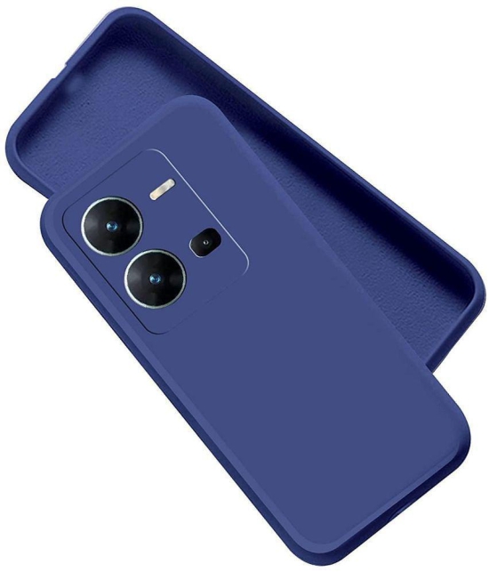 Case Vault Covers - Blue Silicon Plain Cases Compatible For Vivo V25 ( Pack of 1 ) - Blue