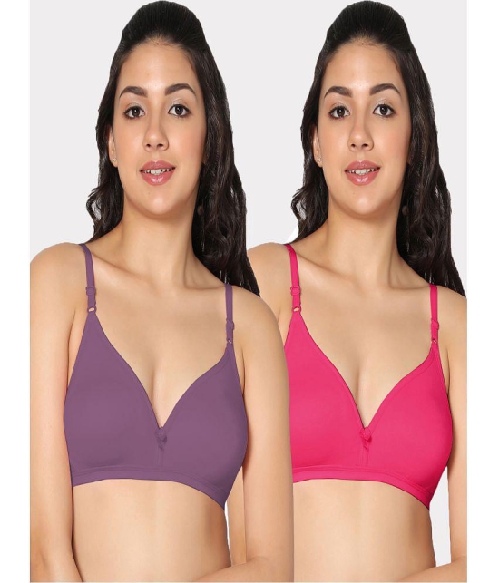 IN CARE LINGERIE - Multicolor Cotton Non Padded Women's T-Shirt Bra ( Pack of 2 ) - None