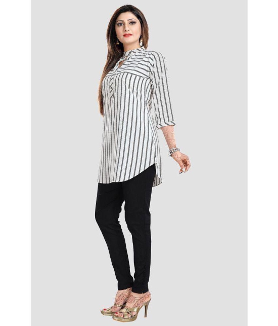 Meher Impex - Off White Crepe Women''s Straight Kurti ( Pack of 1 ) - None