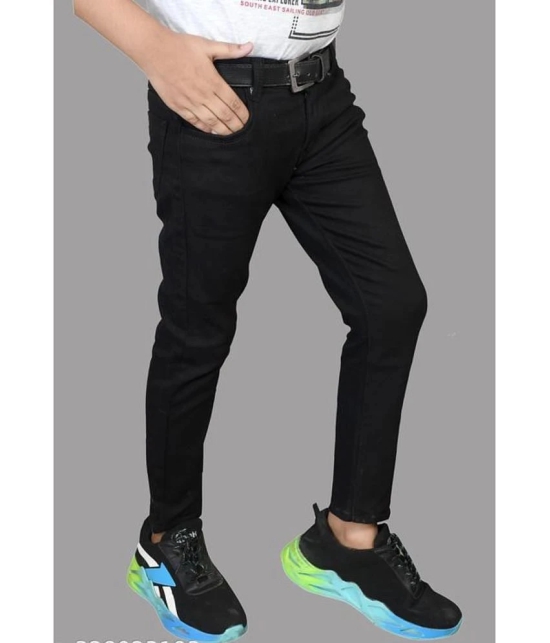 ICONIC ME- Boys Solid Black Jeans - None