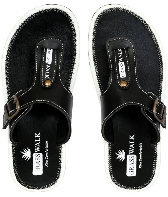 GRASS WALK Black Mens Thong Flip Flop - None