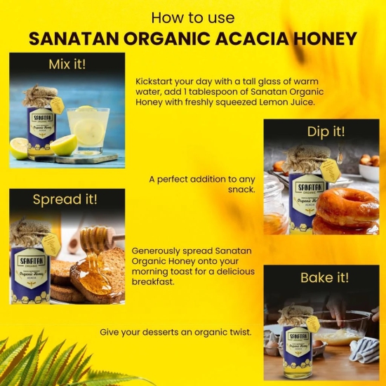 Sanatan Organic Monoflora Acacia Honey- 275 gms