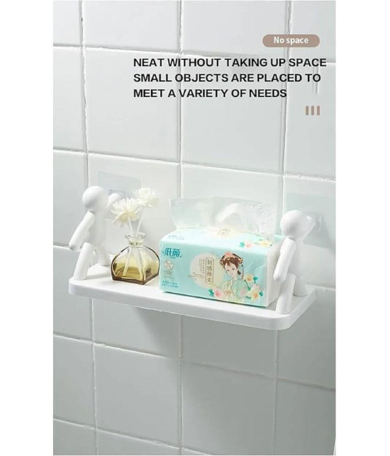 HINGOL  Multipurpose Wall Mount Bath Shelf Organizer l Bathroom Shelf and Rack I Self-Adhesive Multipurpose Bathroom Shelf with Rack/