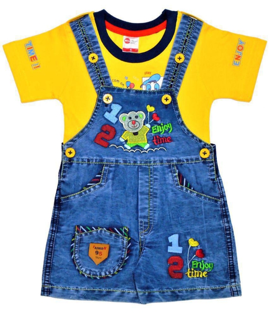 Wise Guys Dungaree Set For Baby Boys & Baby Girls - None