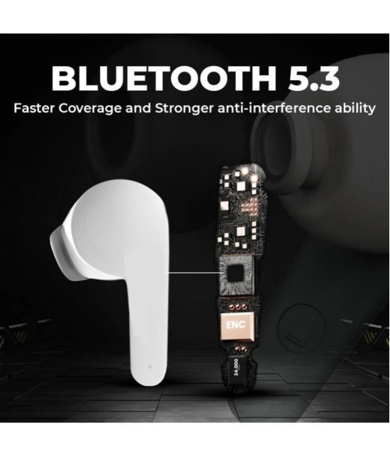 VERONIC Max Bluetooth True Wireless (TWS) In Ear 30 Hours Playback Powerfull bass,Fast charging IPX4(Splash & Sweat Proof) White