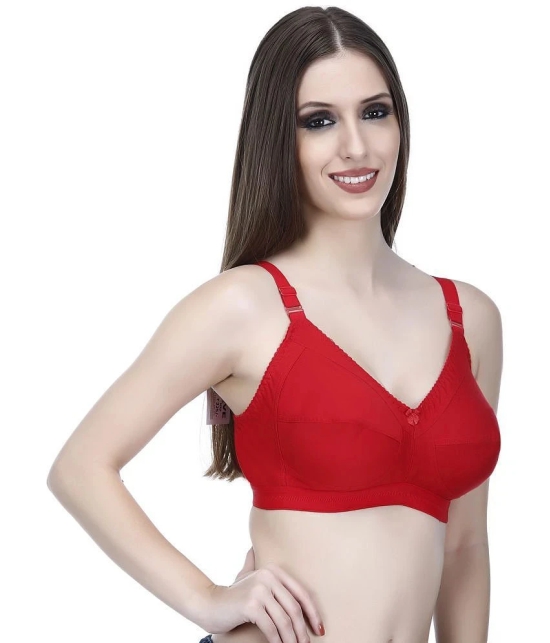 Elina Red Cotton Non Padded Womens Minimizer Bra ( Pack of 1 ) - None