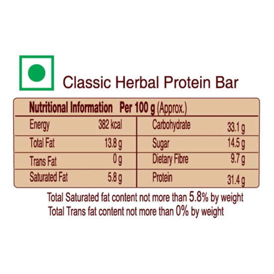 CLASSIC HERBAL PROTEIN BAR 35 GM - T