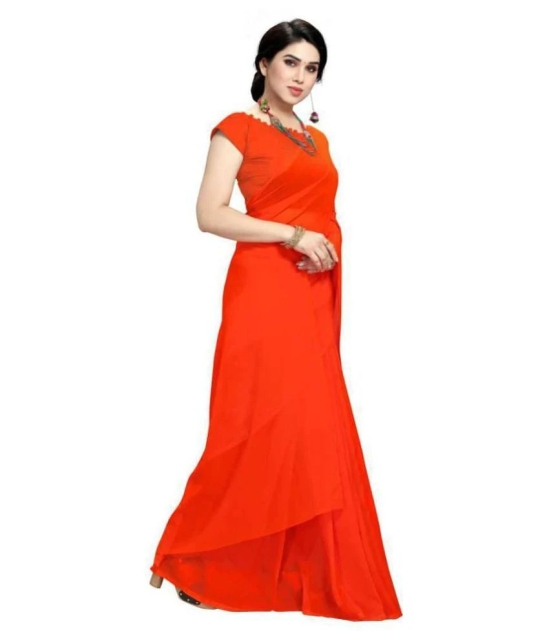 ANAND SAREES - Red Georgette Saree With Blouse Piece (Pack of 1)