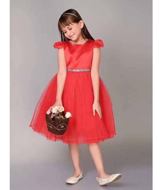 Toy Balloon Kids Red Net Girls Frock ( Pack of 1 ) - None