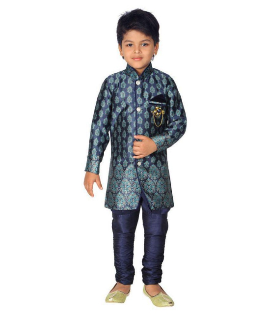 Ahhaaaa Kids Ethnic Wear Sherwani and Breaches Set for Boys - None