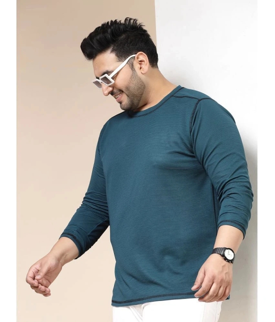 Rigo Polyester Slim Fit Solid Full Sleeves Mens T-Shirt - Teal ( Pack of 1 ) - None