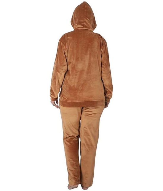 Whyme Fashion Brown Viscose Solid Tracksuit - Pack of 1 - None