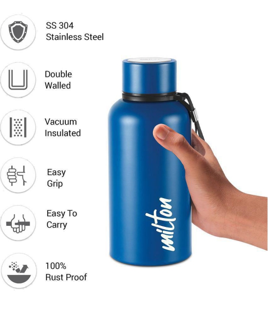 Milton Aura 500 Thermosteel Bottle, 520 ml, Dark Blue | 24 Hours Hot and Cold | Easy to Carry | Rust & Leak Proof | Tea | Coffee | Office| Gym | Home | Kitchen | Hiking | Trekking | Travel B