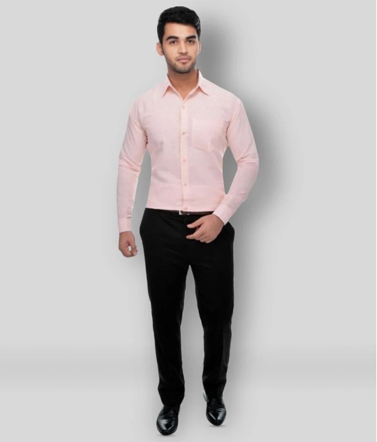 DESHBANDHU DBK - Peach Cotton Regular Fit Mens Formal Shirt (Pack of 1) - None