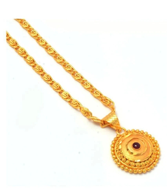 Jewar Mandi New Design Gold Plated Locket/Pendant with Link Chain Daily use for Men, Women & Girls, Boys - None