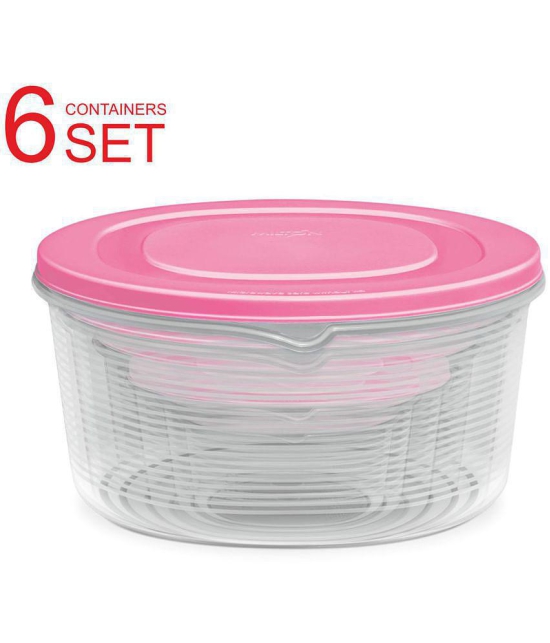 Milton Store It Plastic Container Set of 6, Pink - Pink