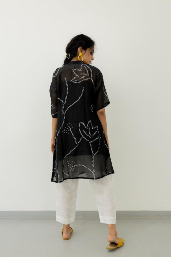 Black Bandhani Tunic with pants-M