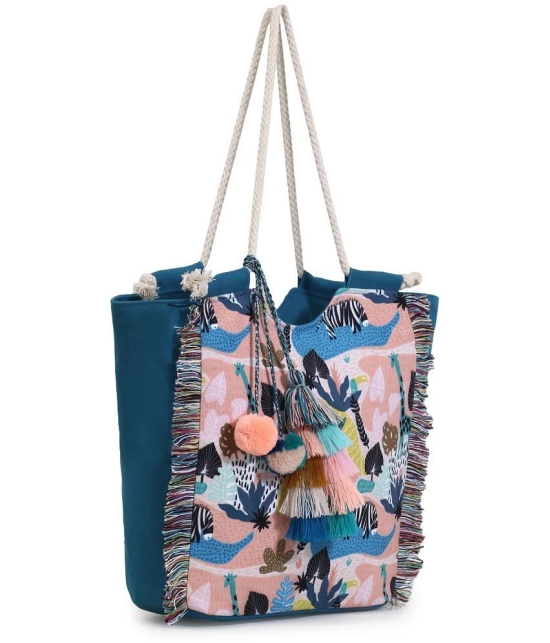 Anekaant Blue Canvas Tote Bag - Blue