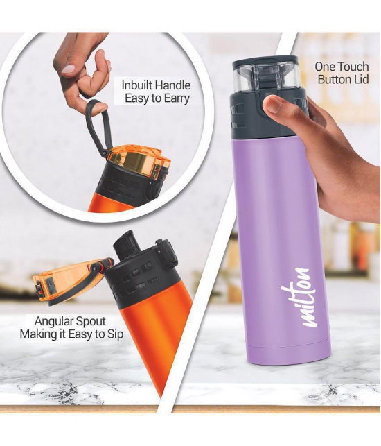 Milton Atlantis 600 Thermosteel Insulated Water Bottle, 500 ml, Purple | Hot and Cold | Leak Proof | Office Bottle | Sports | Home | Kitchen | Hiking | Treking | Travel | Easy To Carry | Rus