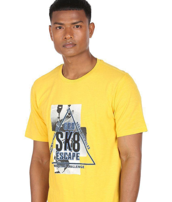 Colt - Cotton Blend Regular Fit Yellow Men's T-Shirt ( Pack of 1 ) - None