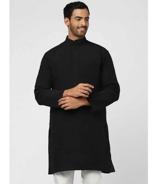 DESHBANDHU DBK - Black Cotton Mens Regular Kurta ( Pack of 1 ) - None