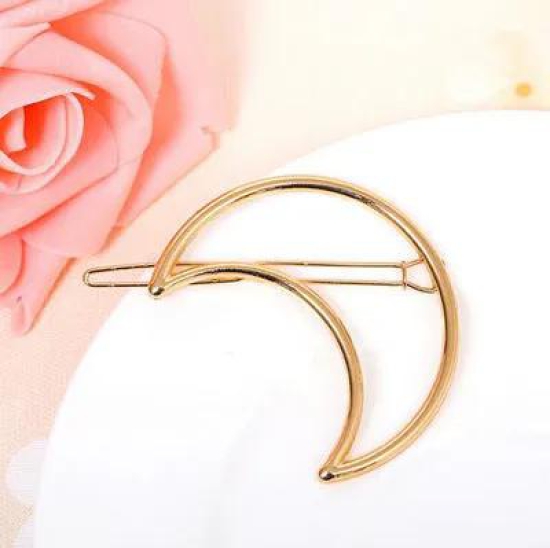 Golden shapes hairclip-Moon