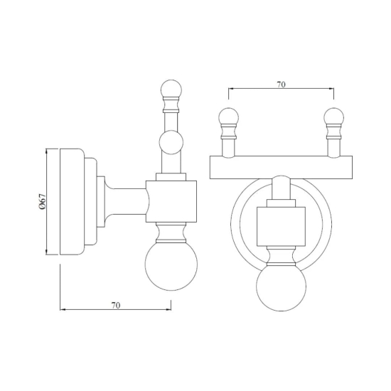 Jaquar Robe Hook Queens Series AQN-CHR-7761 - Chrome Finish