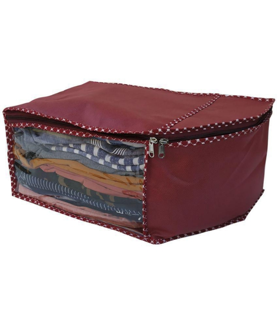 Sh Nasima Blouse Covers Organizer Non Woven Blouse Storage Bag With Transparent Window Maroon Less Pack Of 6