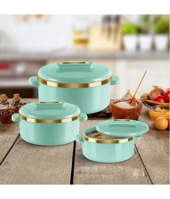 Milton Curve Jr. Inner Stainless Steel Casserole Set of 3, Light Green - Light Green