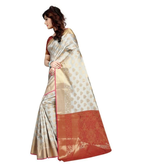 Gazal Fashions - Multicolor Silk Blend Saree With Blouse Piece (Pack of 1)