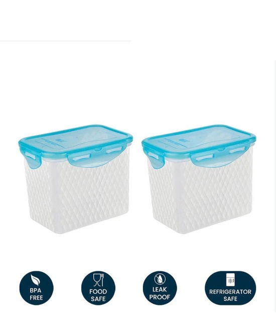 HOMETALES Multi-Purpose Container 1000ml each, Blue Lid (2U) - Blue