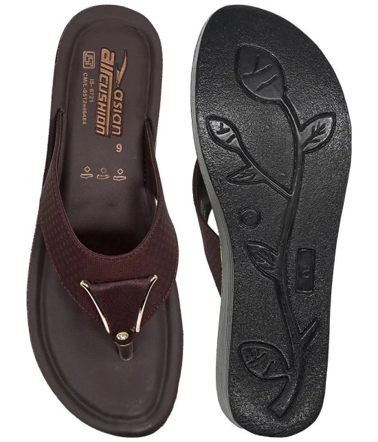 ASIAN Brown Womens Daily Slipper - None