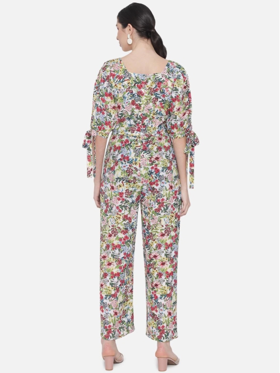 ALL WAYS YOU Women jumpsuit Poly Crepe fabric with Half Sleeves & Square Neck Multicolor XXL