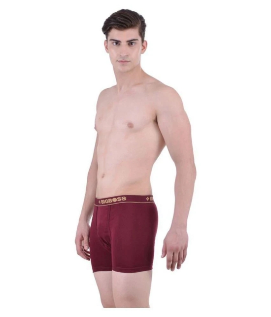 Dollar Bigboss - Maroon 100% Cotton Mens Trunks ( Pack of 3 ) - 80