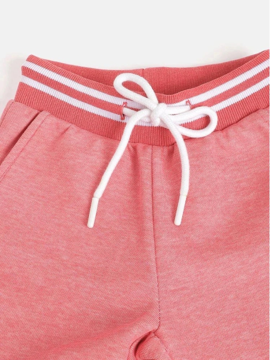 Alcis Girls Coral Pink Solid Joggers - None