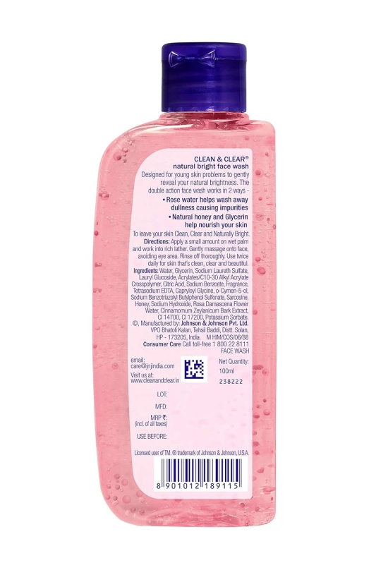 Clean & Clear Natural Bright Facewash, 100Ml