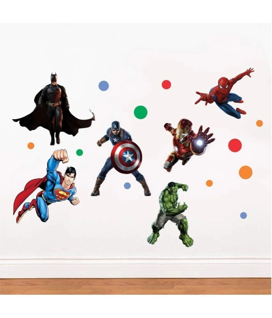 Asmi Collection Super Heroes Wall Sticker ( 150 x 150 cms )