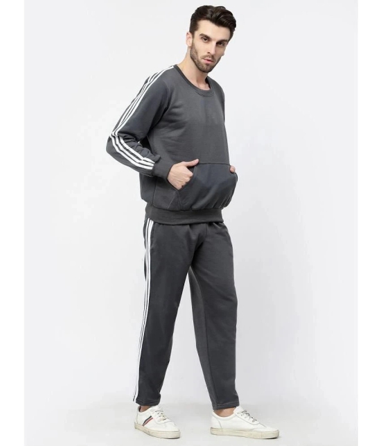 KZALCON - Grey Cotton Blend Regular Fit Mens Tracksuit ( Pack of 1 ) - XL