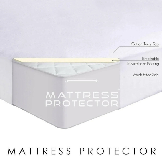 Mattress Protector White Waterproof Cover for Queen Size Bed (78 x 60 inch)-(78 x 60 inch) / White