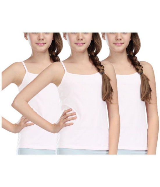 HAP Lovly white Camisole for Girls/inners for girls/spaghetti top/pack of 3 - None