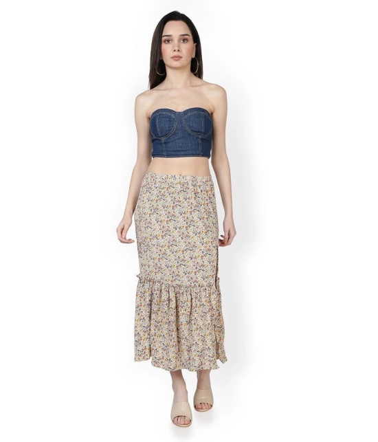 NUEVOSDAMAS Poly Crepe Pleated Skirt - Beige Single - None