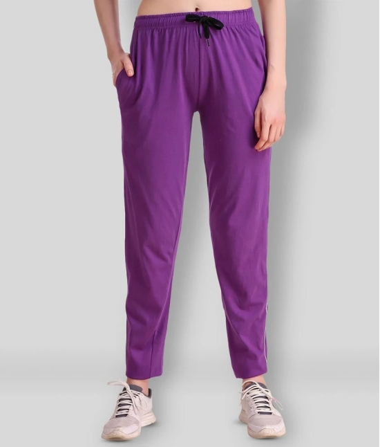 Uzarus - Purple Cotton Blend Womens Running Trackpants ( Pack of 1 ) - XL