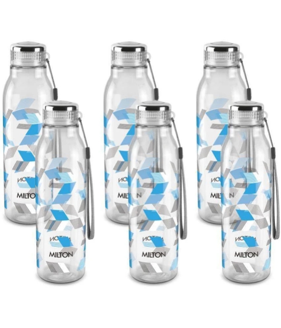 Milton Helix 1000 Pet Water Bottle, Set of 6, 1 Litre Each, Blue - Blue