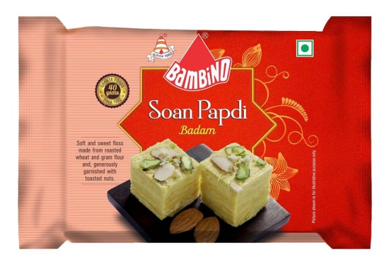 Bambino Soan Papdi Combo Pack of 3 Badam I Buttersctoch I Chocolate Each 200 Gms